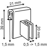 Grippeur stop rayon porte étiquette - pvc - dim.21x39mm - transparent_