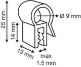 Gripper facing basket - pvc - dim.15x25mm - øtube 9mm - transparent_