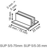 Zelfklevende T-grip - permanente kleefpad - 25x75mm - Dikte max. van 2mm_