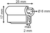 Grippeur facing panier  - pvc - dim.25x17mm - øtube 6mm - transparent_