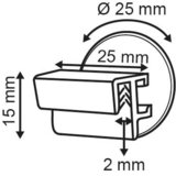 Grippeur ventouse horizontal  - pvc  - capacité max.2mm - transparent_