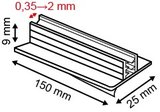 Adhesive base gripper - pvc - dim.25x150x9mm - capacity 2mm - transparent_