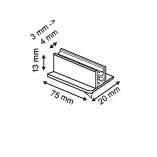 Grippeur base "T" adhésive  - PVC - dim.20x76x13mm - capacité min.3mm max.4mm - transparent_