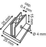 Adhesive base gripper - pvc - size 25x25x15mm - capacity 0.4mm - transparent_