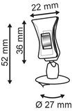 Adhesive tickethouder klem - 22x52mm - Ø voet: 22mm_
