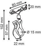 Buisklem met scharnier - Arm: 12mm - transparant_