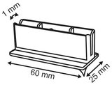 Porte-étiquette à poser avec un socle adhésif  - ps - dim.25x60mm - transparent_