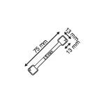 Deformable twister - aluminum - 2 permanent adhesives 20x12mm - length 75mm_