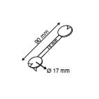 Deformable metal wobbler - 3 permanent adhesives - length 90mm - white_