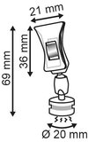 End of series - clamp and magnetic base - size 22x69mm - øpod 20mm_