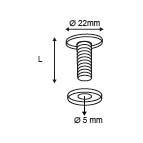 Permanant drukknop  - ø5mm - tube lengte22mm - transparant_