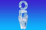 Clip with plastic clip - height 50mm - clip 10mm - transparent_