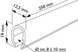 Winkelkarren klemprofiel - Lengte 250 MM - Wit_