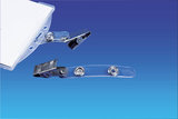 Hanging clip for plastic badge - size 12x55mm - transparent_