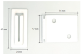 Montagehoek  - formaat 47x55mm - voet formaat 26x65mm - 90° - wit_