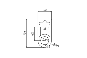 Straight bottle hanging accessories ø 24mm - ø24mm - eurolock