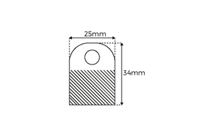 Hang tabs - pet380 - round hole - dim.25x34mm - 8mm - 18mm acrylic adhesive