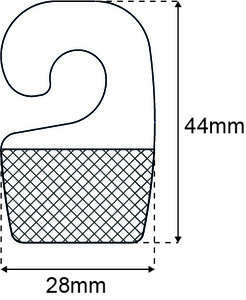 Suspension hook - 28x44mm - flexi adhesive- Batch: 1000