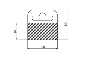 Hang tabs - pet380µ - euroslot - 50x50mm - flexi adhesive