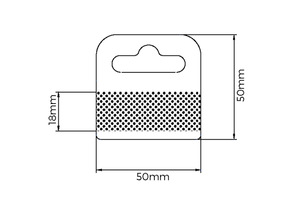 Hang tabs - pet380µ - euroslot - 50x50mm - foam adhesive 18mm