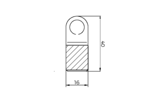 Hang tabs pet380µ - rond slot ø10mm - dim.16x40mm - Standard adhesive 18mm