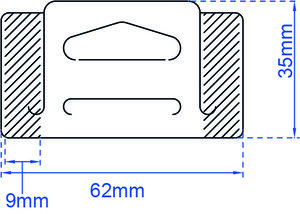 U tab deltaslot 32x62mm-1000