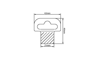 Hang tabs - pet380µ - 42x40mm - standard adhesive h18x21mm