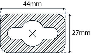 Hang tab Reparpack - Double euro slot - 41x28mm - adhésif standard - Lot: 1000