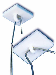 Square adhesive ceiling hook - size 18x18mm - permanent adhesive - white