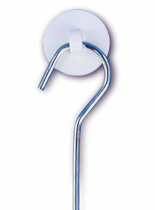 Round adhesive ceiling hook - ø22mm - removable adhesive - white