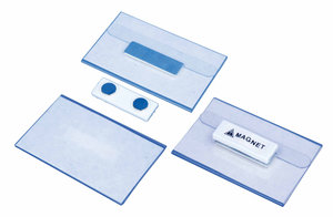 Magnetische badgehouder in pvc - 47x75mm - transparant