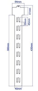 Bande cross merchandising avec porte-étiquette  - pp - 8positions - dim.40x430mm - transparent