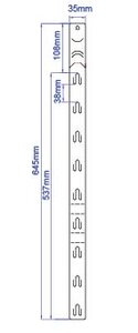 Hangstrip - pp - 9positions - dim.35x645mm - clear