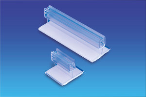 Gripper with hinge with adhesive base - pvc - width 25mm - max capacity 2mm - transparent