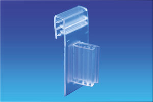Grippeur stop rayon porte étiquette - pvc - dim.21x39mm - transparent