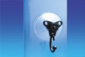 High grip suction cup with screw and black hook - ø65mm