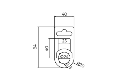 Accessoires de suspension droite de flacon ø 24mm  - ø24mm - euroslot