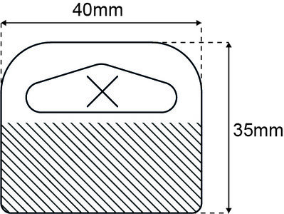 Hang tab - delta hole - 40x35mm - standard adhesive - Batch: 100