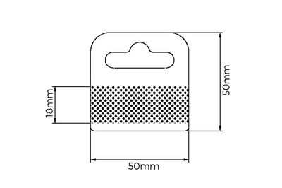 Hang tabs - Euro slot - 380µ - 50x50mm - adhésif mousse - Lot: 1000