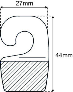 Suspension hook - 28x36mm - standard adhesive - Batch: 1000