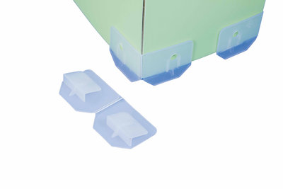 Support foot for display with hinge - foot height 11mm - translucent