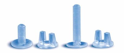 Reusable assembly rivet with wing nut - ø5mm - tube length 13mm - plastic - transparent