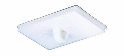 White rectangular adhesive ceiling hook - size 26x37mm - permanent adhesive