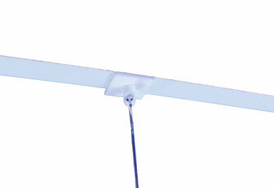 Crochet de plafond adhésif carré avec œillet de suspension rotatif  - dim. 30x30mm - adhésif permanent - blanc
