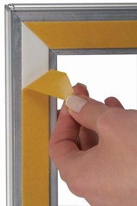 Cadre clippant pour vitrine recto/verso, coins carrés  - aluminium - size 500x700mm - profiles32mm