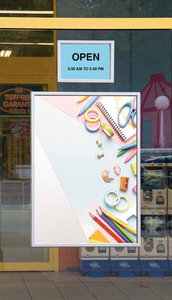 Cadre clippant aluminium recto/verso vitrine-A3