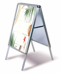 Aluminum easel front / back, clipping profiles and rounded corners - aluminum - standard - size a0 - profiles height 32mm