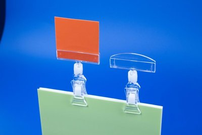 Clip and label holder - size 20x75 - capacity 13x50mm - transparent