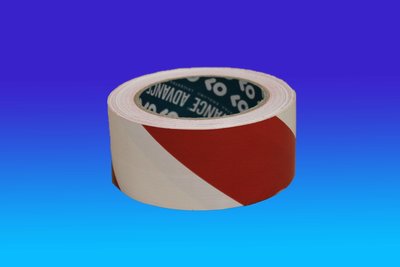 White / red ribbon - 50m - width 33mm