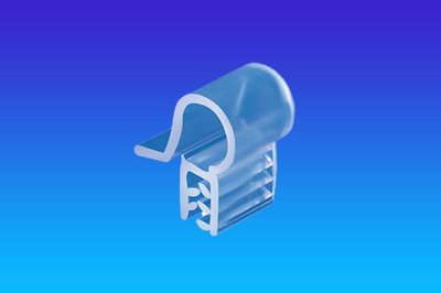 Gripper facing basket - pvc - dim.15x25mm - øtube 9mm - transparent